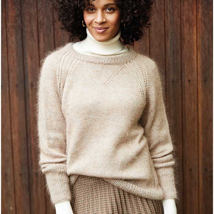 sweater med raglan - Kirsten Nyboe Strikdesign