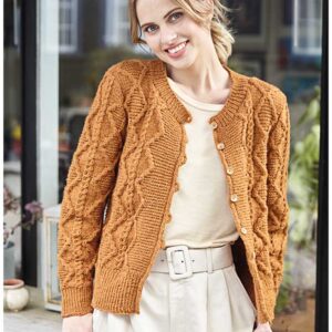 Cardigan med snoningsmønster