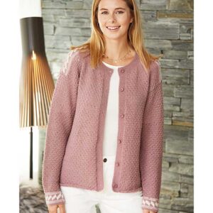 Cardigan struktur og fair isle mønster