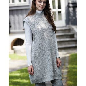 Lang patent strikket vest