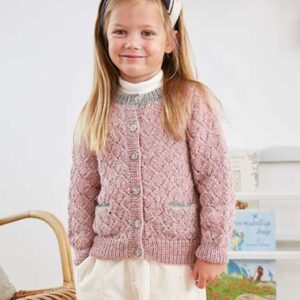 Pige cardigan med hulmønster