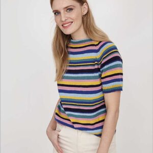 Stribet Top Down bluse