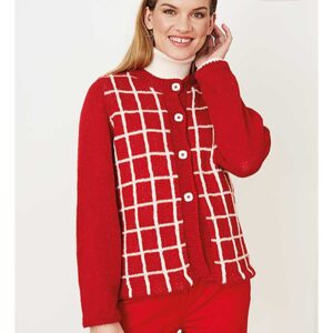 Strikket cardigan med mønster