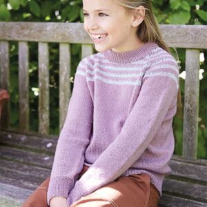 Pige sweater med lyrex striber
