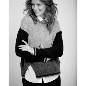 Strikket sweater med slids