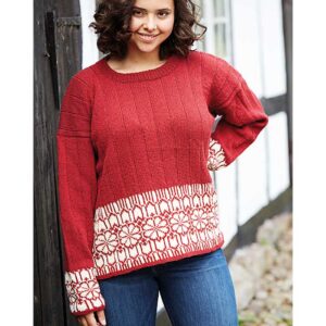Sweater mønsterstrik plus size