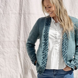 Foto af cardiganen på en kvinde
